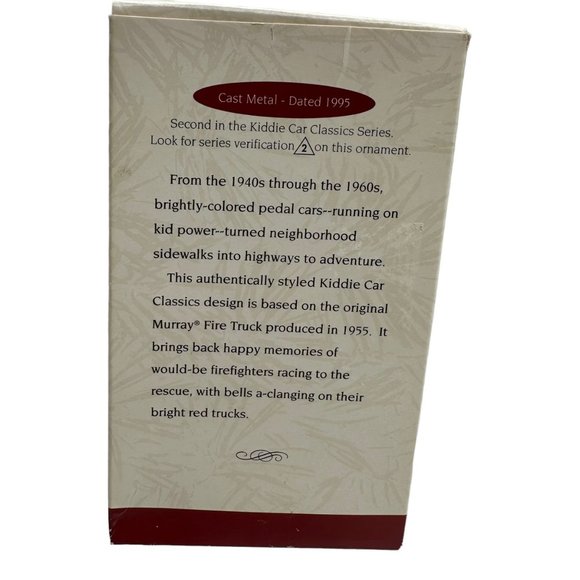 Hallmark Keepsake Fire Truck Ornament Kiddie Kar Classic Holiday Christmas Decor - Picture 2 of 11